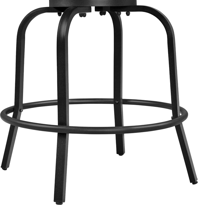 6 Piece Patio Swivel Bar Stools Texteline Chairs with High Back/Armrest/Footrest, All Weather Padded Seating Outdoor Furniture Height Outdoor Chairs for Outside, Lawn & Garden