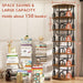 6 Tier Rotating Bookshelf Tower, Revolving Bookcase, 360° round Spinning Book Shelf, Narrow Swivel Bookshelves Vertical Turning Corner Bookshelf Organizer for Small Space, Rustic Brown