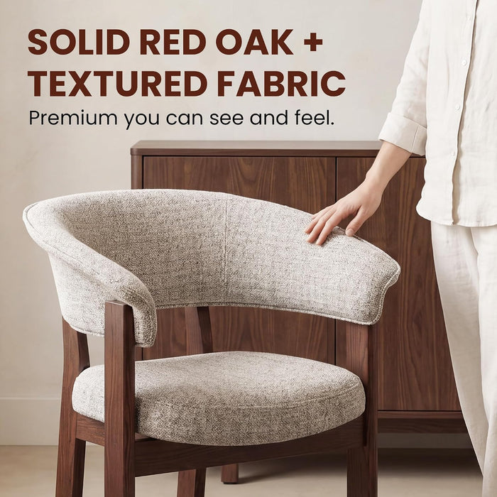 Fully Assembled Upholstered Dining Chair, Solid Red Oak Wood Kitchen Side Chair, No Assembly Required Modern Farmhouse Dining Room Accent Seating, Single Pack,Set of 1