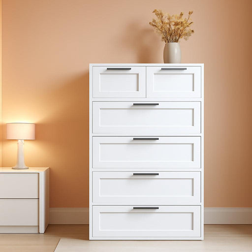 Tall White Generously Proportioned Dresser With Storage