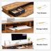 Electric Standing Desk with Double Drawers, 55X24 Inch Height Adjustable Sit Stand Desk with Storage Shelf, Home Office Computer Workstation, Rustic Brown