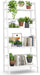 Ladder Shelf, 4-Tier Bamboo Ladder Bookshelf, 49.2” White Book Shelf, Open Bookcase Freestanding Plant Stand for Small Space, Bathroom, Living Room, Bedroom, Home Office