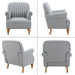Blue Upholstered Coastal Accent Chair Nailhead Trim