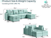 Modular Sectional Sofa, L Shaped Sofa Couch with Storage, Modular Sofa with Memory Foam, 4 Seat Sofa with 2 Ottomans for Living Room, Teal