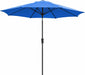 9FT Outdoor Patio Umbrella,Market Table Umbrella with 8 Fiberglass Ribs, Pool Umbrella with Tilt and Crank, UV Protection Lightweight & Wind-Resistant for Lawn, Garden, Deck and Backyard, Royal Blue