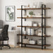 Heavy Duty 5 Tier Industrial Bookcase for Home Office, Rustic Brown | 47" Wide Wood Bookshelf,120 Lbs Shelf Capacity, Rustic Open Shelving Display,3Cm Upgraded Thicken Board,Easy to Assemble