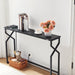44.9" Sofa Table, 9.4" Narrow Console Table with Charging Station, Couch Table behind Sofa with Outlet, Entryway Table with Display Shelf, Living Room, Black CTHB113E01