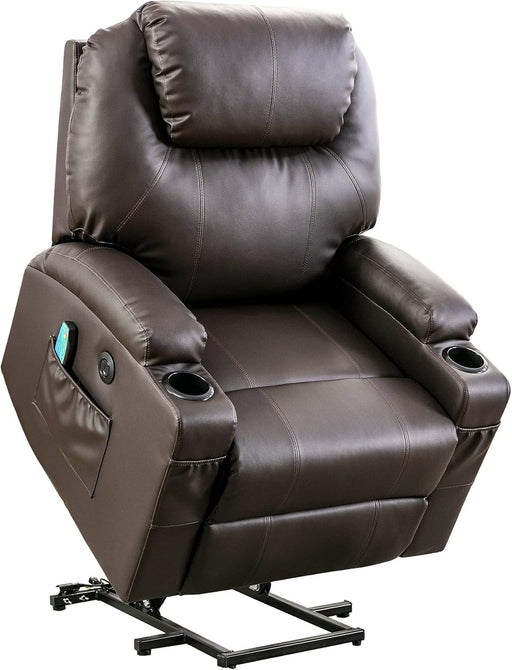 Brown Power Recliner with Massage & Heat