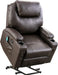 Brown Power Recliner with Massage & Heat