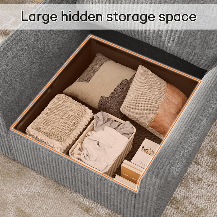 Grey 360deg Rotating Armchair ConcealedStorageSystemPro