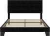 Queen Platform Bed Frame with Velvet Upholstered Headboard, Mattress Foundation with Strong Wooden Slats Support, No Box Spring Needed, Black