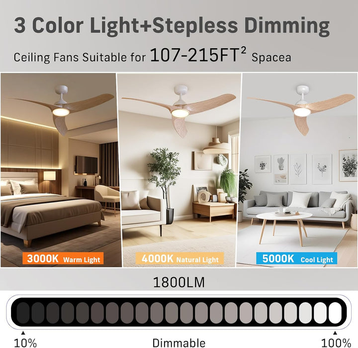 Contemporary 42 Inch Brushless Ceiling Fan Control