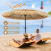 8FT Tiki Umbrella, Patio Umbrella Thatched Umbrella Outdoor Patio, Upgrade with UPF 50+, Tiki Beach Umbrellas with Zinc Alloy Push Button Tilt and for Pool Backyard