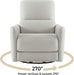 Power Recliner Chair Swivel Glider, FSC Certified Upholstered Faux Leather Living Room Nursery Reclining Sofa Chair with Lumbar Support, Cream