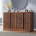 Walnut Dresser for Bedroom, 47" Wide 6 Drawer Dresser, Modern Chest of Drawers with Solid Wood Handle, Curved Profile Design, Wood Dresser Storage Organizer, Living Room, Hallway