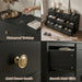 59" Wide Black 10 Drawer Dresser for Bedroom with Gold Metal Handle