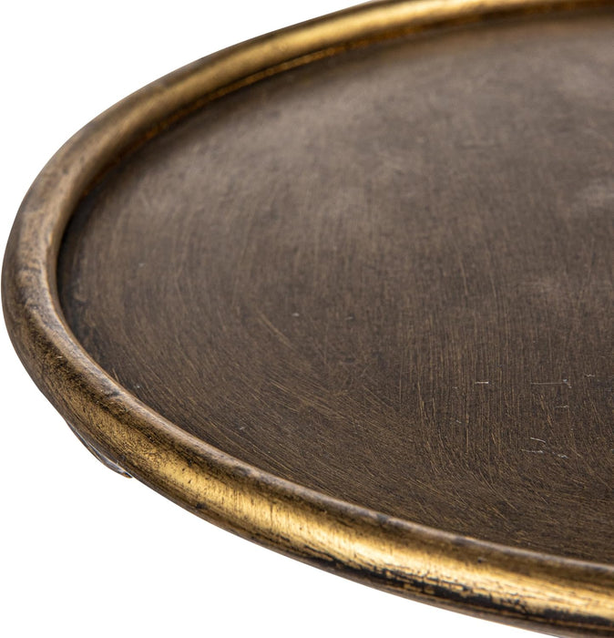 Metal Martini Cocktail Table, Antique Brass