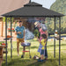 8 X 5 Feet Outdoor Double-Tiered Barbecue Grill Gazebo Canopy Tent BBQ Shelter