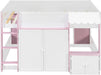Fullsize Loft Bed With Expanded Storage PinkFinish