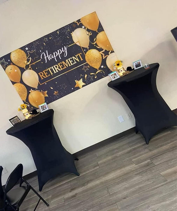 12 Pack 32X43 Inch Highboy Spandex Cocktail Table Cover Black, Fitted Stretch Cocktail Tablecloth for round Tables (12PC 32X43 Black)