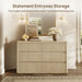 53.5" Extra Wide Dresser for Bedroom Dressers with 6 Fluted Drawers