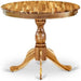 round Pedestal Dining Table, 36" W X 36" D X 30" H, Solid Acacia Wood, Natural Finish, Mid-Century Style, Durable Rubberwood Base, Ideal for Kitchen or Dining Room