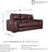 Alessandro Contemporary Leather Power Reclining Sofa with Adjustable Headrest, Red