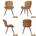 Dining Chairs Set of 4 Modern Fabric Dining Room Chairs Upholstered Dining Chairs with Thick Cushions Metal Legs Armless Back Chair for Kitchen and Living Room Brown