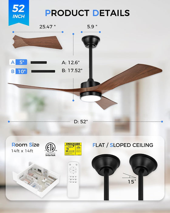 Damp Rated 52 Inch Ceiling Fan Remote Control