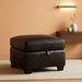 s Dark Brown Benvolio Leather Storage Ottoman