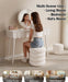 Round Set of 2 Sherpa Storage Ottoman Stool Boucle Vanity Stool Footstool with Removeable Lid Load up to 440 Lbs for Livingroom Bedroom White UASND68W