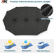 15FT Double-Sided Rectangle Patio Umbrella with Base, Dark Gray