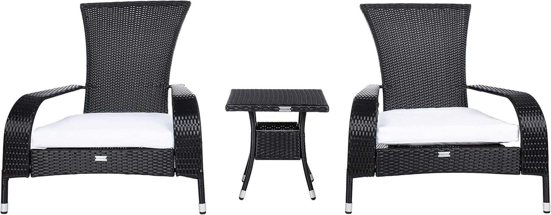 Outdoor Collection Edna Black/White Cushion 3-Piece Lounge Set PAT7719A