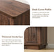 Modern Sideboard Buffet Cabinet with Storage, Walnut | Fluted Coffee Bar Cabinet with 4 Doors & Adjustable Shelves for Kitchen, Dining Room, Living Room & Hallway