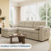 Sectional Sofa with Storage and Soft Seat ,Reversible Pull Out Couch for Living Room,Beige