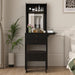 Small Vanity Desk Set with 3 Adjustable Lighted Mirror and Storage Chair Mini Black Makeup Vanities Set for Bedroom Compact Make up Dressing Table with Fold-Up Panel for Tiny Space