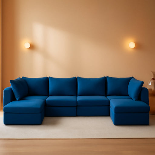 Outdoor Replacement Cushions for Patio Furniture,Water-Repellent Sofa Cushions for 6-Seat Rattan Wicker Sectional Patio Conversation Sets,14-Piece Cushions Set for Outdoor Couch-Blue