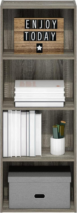 French Oak Contemporary Wood Bookcase With Shelves