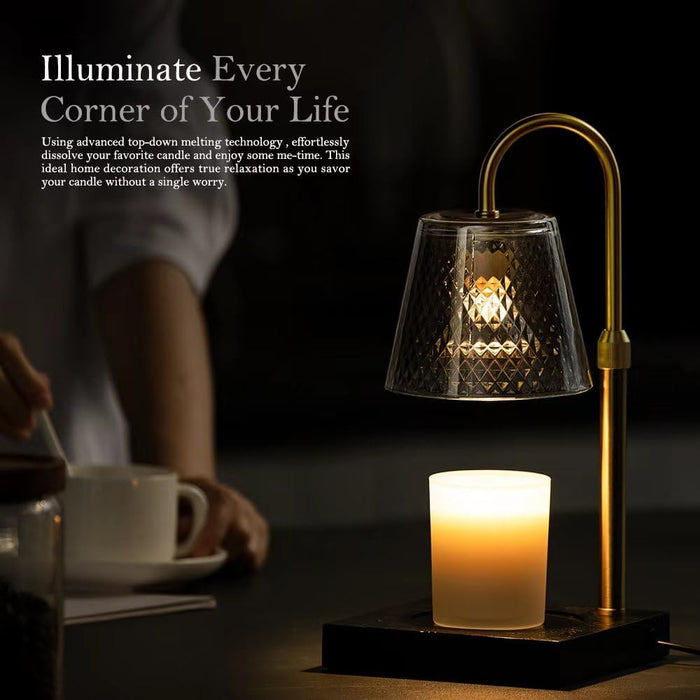 Candle Warmer Lamp with Timer (2H/4H/8H), Adjustable Height Dimmable Wax Melting Lamp for Jar Candles, Electric Candle Lamp for Home Decor, Ideal Gift for Candle Lovers (Black)