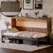 Contemporary SpaceSaving Murphy Bed With LED Brown