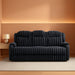 Manual Double Reclining Sofa, Corduroy Wall Hugger Manual 3 Seater Recliner Couch, Padded Armrests, Cup Holders for Living Room, Home Theater, Easy Assembly, Dark Gray