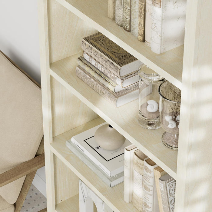 5-Tier Standard Bookshelf, Adjustable Shelves, 72.5"