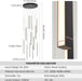 Black 19Inch LED Chandelier Ceiling Fixture Elegant