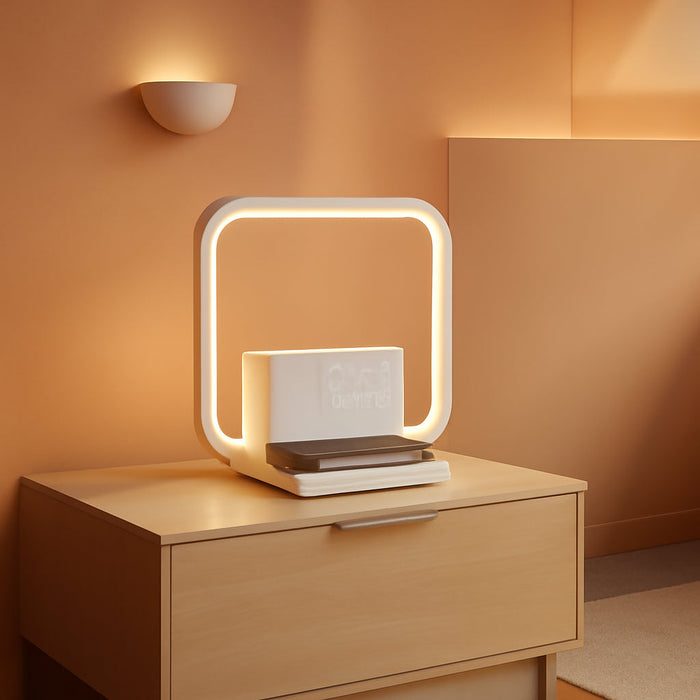 Sunrise Alarm Clock for Heavy Sleepers,Touch Lamps for Nightstand with Wireless Charger Station for Iphone/Samsung,Sound Machine,Wake up Light with Snooze/Timer/10 Natural Sounds/3 Dimmable