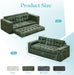 Green ThreeSeater Chenille Sofa With Tufted Upholstery
