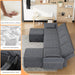 Modular Sectional Sofa, 5 Seats Chenille Sofa Set for Living Room, Convertible U Shaped Sectional Couch with Lagre Storage Ottoman, Sleeper Sofa for Office, Dark Gray