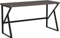 Large Rustic Grey Computer Desk, Metal and Wood Home Office Desk, Industrial Vintage Soho Study Writing Table, Big Long PC Desk Workstation for Livingroom Bedroom, Dark Gray Oak, 60 Inch Wide