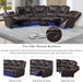 Faux Leather Reclining Sectional Sofa with LED Lights