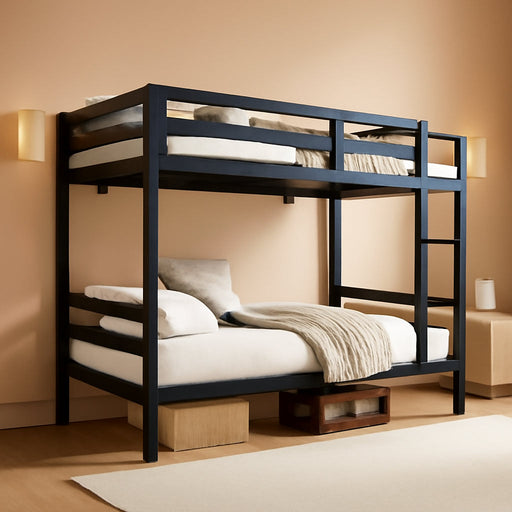 IndustrialStrength Alloy Metal Twin Bunk Bed Black