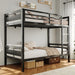 IndustrialStrength Alloy Metal Twin Bunk Bed Black